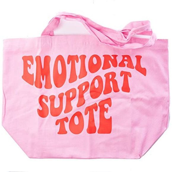 Emotional Support Tote | Pink Tote Bag | Reusable Shopping Bag - Picture 1 of 2